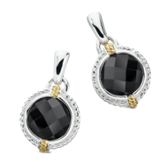 イヤリング Sterling Silver, 18K Yellow Gold & Onyx Stud Earrings Sterling Silver and 18K Yellow Gold Earrings with Black Onyx